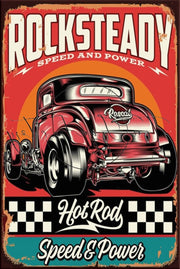 SPEED AND POWER Retro/ Vintage Tin Metal Sign Man Cave, Wall Home Décor, Shed-Garage, and Bar