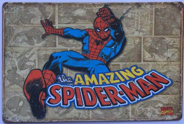 Spider-Man Garage Rustic Vintage Metal Tin Signs Man Cave, Shed and Bar Sign