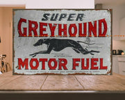 SUPER GREYHOUND MOTOR SPIRIT Heavy Duty Perfect Hot Rod Bar Man Cave Tin Metal Sign