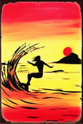 SURFING IS REAL FUN Vintage Retro Rustic Shed Garage Man Cave Metal Sign