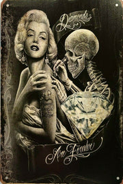TATTOO DIAMONDS Garage Rustic Look Vintage Tin Signs Man Cave, Shed and Bar SIGN