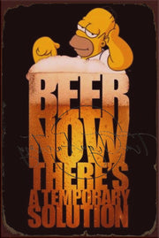 TEMPORARY SOLUTION Retro/ Vintage Tin Metal Sign Man Cave, Wall Home Décor, Shed-Garage, and Bar