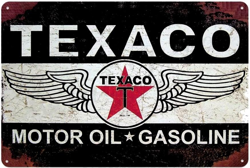TEXACO GASOLINE AND MOTOR OIL Retro/ Vintage Tin Metal Sign Man Cave,