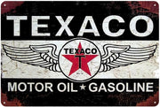 TEXACO GASOLINE AND MOTOR OIL Retro/ Vintage Tin Metal Sign Man Cave, Wall Home Decor, Shed-Garage, and Bar