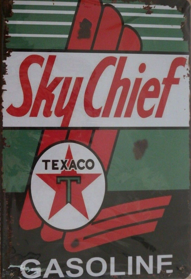 TEXACO MOTOR OIL Rustic Metal Sign Vintage Tin Shed Garage Bar Man Cave Wall