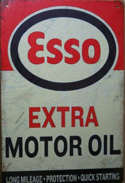 TEXACO MOTOR OIL Rustic Metal Sign Vintage Tin Shed Garage Bar Man Cave Wall
