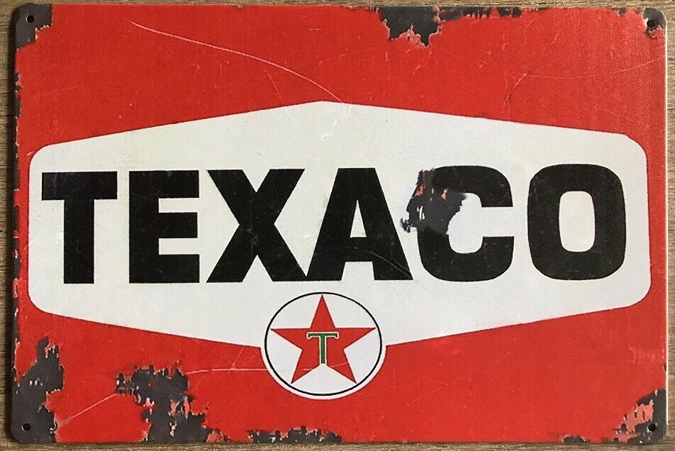 TEXACO Oil Rustic Vintage Metal Tin Sign Garage, Man Cave, Shed, Bar and Home AU - Tin Sign Factory Australia