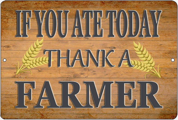 THANK A FARMER Retro/ Vintage Tin Metal Sign Man Cave, Shed-Garage, and Bar