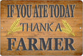 THANK A FARMER Retro/ Vintage Tin Metal Sign Man Cave, Shed-Garage, and Bar