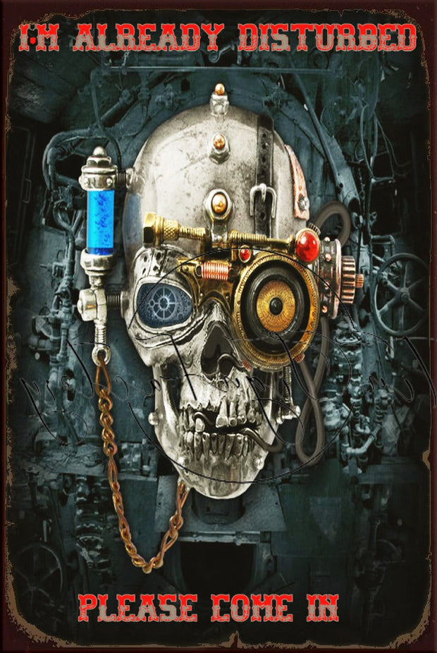THE NECRO SKULL Retro/ Vintage Tin Metal Sign Man Cave, Wall Home Décor, Shed-Garage, and Bar