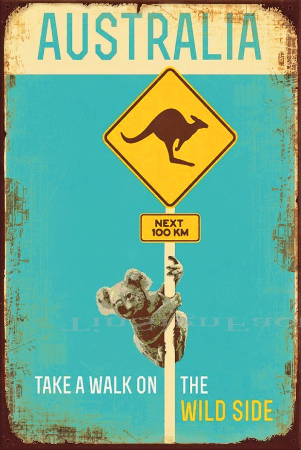 TAKE A WALK ON THE WILD SIDE Vintage Retro Rustic Garage Man Cave Metal Sign