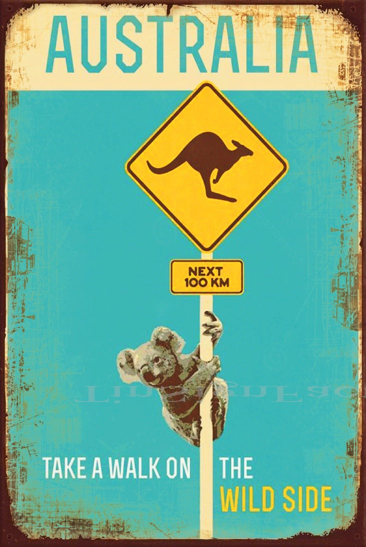 TAKE A WALK ON THE WILD SIDE Vintage Retro Rustic Garage Man Cave Metal Sign