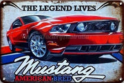 THE LEGEND LIVES-FORD MUSTANG Rustic Retro/Vintage  Home Garage Wall Cafe Resto or Bar Tin Metal Sign