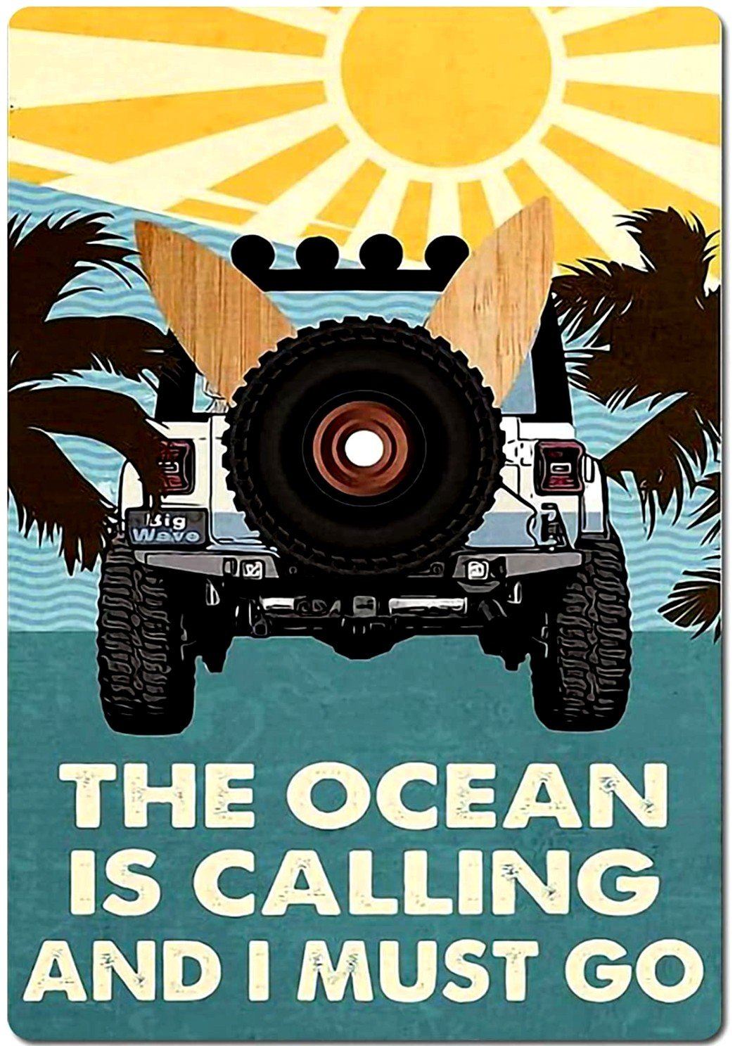 THE OCEANS IS CALLING Retro/ Vintage Tin Metal Sign Man Cave, Wall Home Decor, Shed-Garage, and Bar