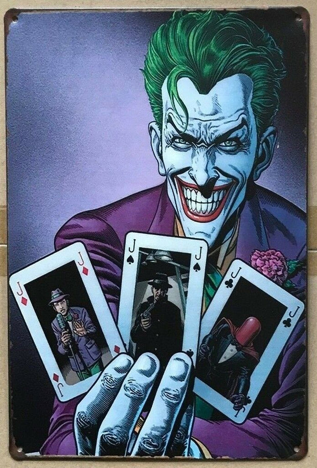 THE JOKER Rustic Look Vintage Tin Metal Sign Man Cave, Shed-Garage and Bar