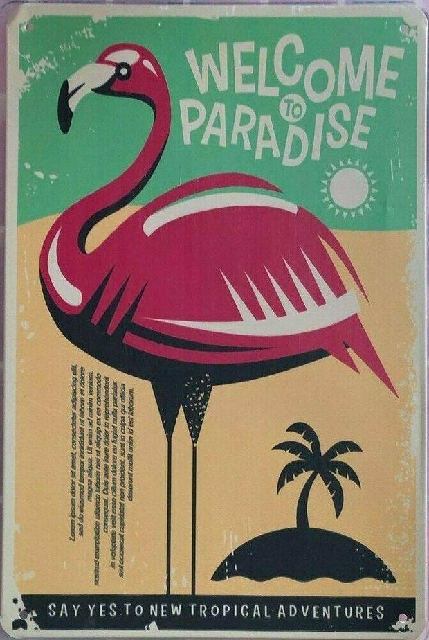 TIKI BAR Rustic Look Vintage Tin Metal Sign Man Cave, Shed-Garage and Bar