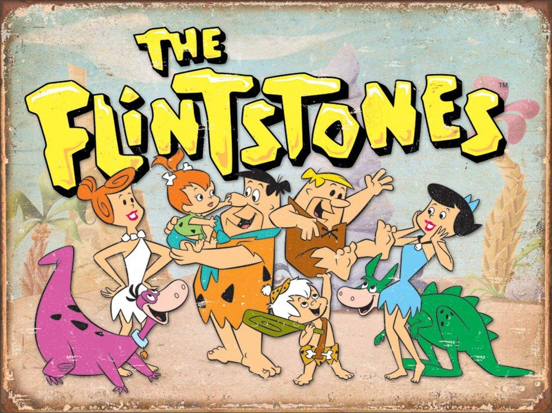 THE FLINTSTONES FAMILY Retro Decorative Metal Tin Sign | Free Postage