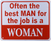 BEST MAN FOR A JOB - WOMAN Tin Metal Sign | Free Postage