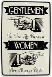 GENTLEMEN TO THE LEFT Metal Sign | Free Postage