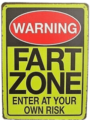 WARNING FART ZONE Funny Metal Sign | Free Postage