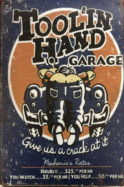 TOOLS RULES Rustic Look Vintage Tin Signs Man Cave, Shed and Bar Sign