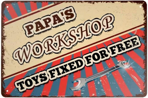 TOYS FIXED FOR FREE Retro/ Vintage Tin Metal Sign Man Cave, Wall Home Decor, Shed-Garage, and Bar