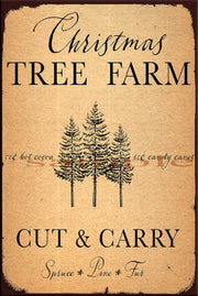 TREE FARM Retro/ Vintage Wall Home Décor, Shed-Garage and Bar Tin Metal Sign