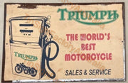 TRIUMPH WORLD'S BEST 20x30 CM Sign | Screen Printed By AUSTRALIAN COMPANY