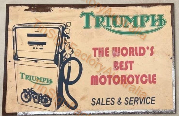 TRIUMPH WORLD'S BEST 20x30 CM Sign | Screen Printed By AUSTRALIAN COMPANY