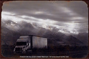 TRUCK ON THE ROAD Retro/ Vintage Tin Metal Sign Man Cave, Wall Home Décor, Shed-Garage, and Bar