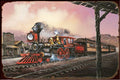 TED BAYLOCK: #82 ROLLIN THRU (TRAIN) Vintage Retro Rustic Garage Metal Sign
