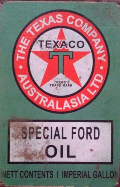 Texas Special Ford Oil tin metal sign MAN CAVE brand new
