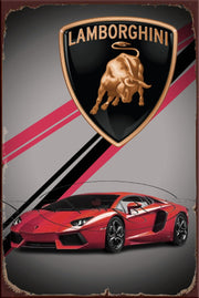 THE LAMBORGHINI Retro/ Vintage Tin Metal Sign, Wall Art Home Décor, Shed-Garage, and Bar