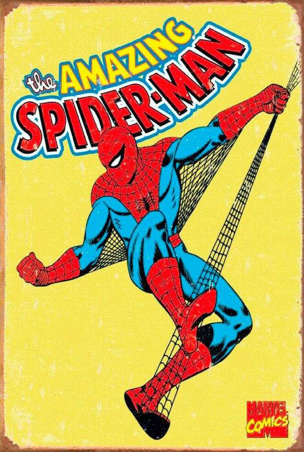 The amazing spiderman marvel comic tin metal sign man cave new garage