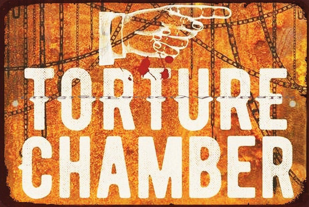 TORTURE CHAMBER Halloween Funny Rustic Retro/Vintage Wall Café or Bar Tin Metal Sign