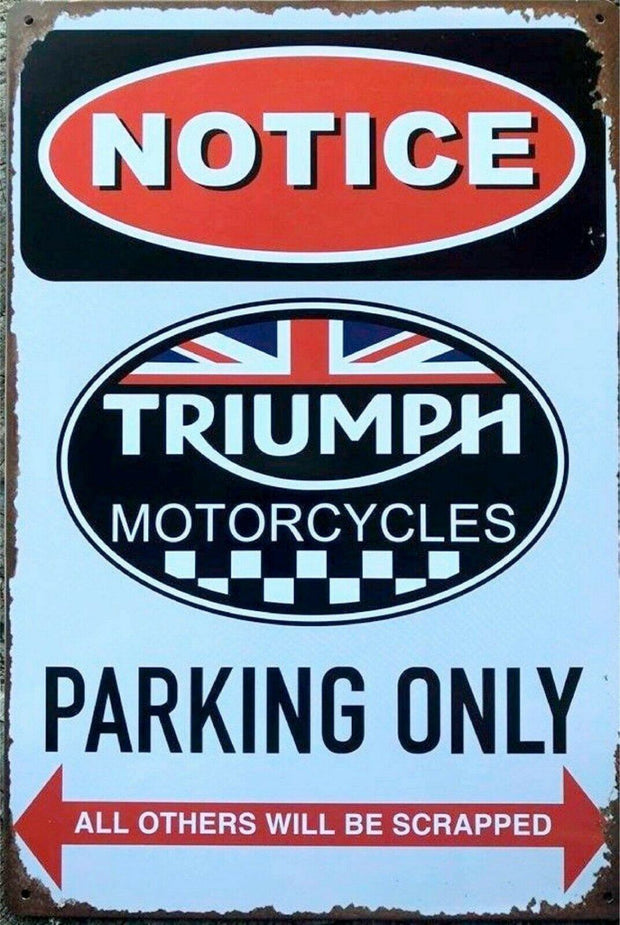 Triumph motorcycle Brand New Tin Metal sign MAN CAVE