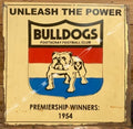 UNLEASH THE POWER Bulldogs Footscray Football Club Metal Sign 40x 40 cm