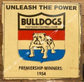 UNLEASH THE POWER Bulldogs Footscray Football Club Metal Sign 40x 40 cm