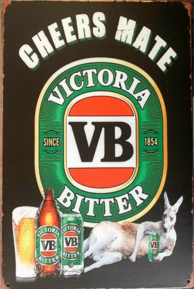 VB beer Victoria Bitter new tin metal sign MAN CAVE