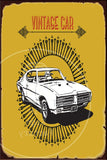 VINTAGE CAR Rustic Look Shed-Garage and Bar Man Cave Tin Metal Sign