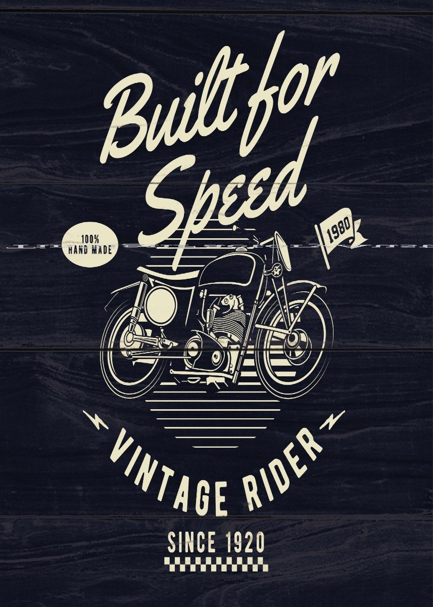 VINTAGE RIDER SINCE 1920 Retro Vintage Look Garage Room Wall Décor Tin Metal Sign Man