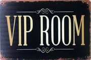 VIP WARNING Garage Rustic Look Vintage Metal Tin Signs Man Cave, Shed and Bar