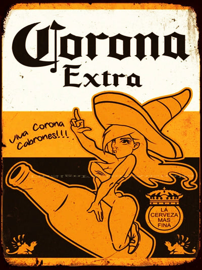 VIVA CORONA EXTRA Vintage Rustic Beer Decorative Plaques Retro Metal Tin Sign