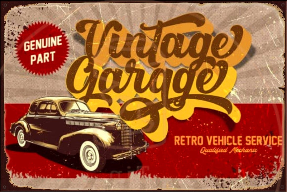 VEHICLE PARTS Rustic Look Vintage Shed-Garage and Bar Man Cave Tin Metal Sign