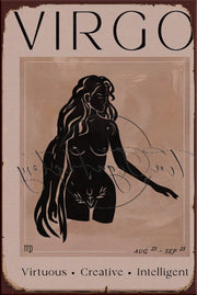 VIRGO POSTER Retro/ Vintage Tin Metal Sign Man Cave, Wall Home Décor, Shed-Garage, and Bar