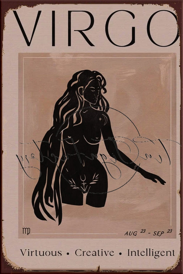 VIRGO POSTER Retro/ Vintage Tin Metal Sign Man Cave, Wall Home Décor, Shed-Garage, and Bar