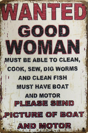 WANTED WARNING Garage Rustic Look Vintage Metal Tin Signs Man Cave,Shed and Bar