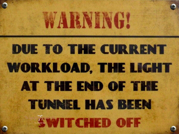 SWITCHED OFF WARNING Retro/Vintage Metal Plaque Sign Style Man Cave Garage