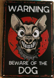 WARNING DOG Rustic Look Vintage Tin Metal Sign Man Cave Shed-Garage and Bar