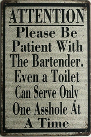 WARNING Garage Rustic Look Vintage Tin Signs Man Cave Shed and Bar SIGN